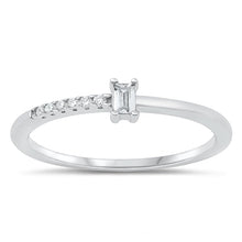 Load image into Gallery viewer, Sterling Silver Rhodium Plated Clear CZ Ring-3.7mm