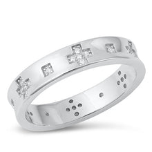 Load image into Gallery viewer, Sterling Silver Rhodium Plated Clear CZ Ring-4.4mm