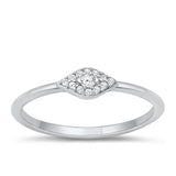 Sterling Silver Rhodium Plated Clear CZ Ring-4.1mm