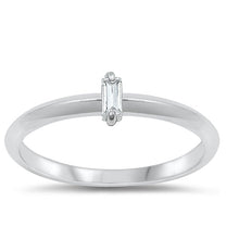 Load image into Gallery viewer, Sterling Silver Rhodium Plated Clear CZ Ring-5.3mm