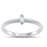 Sterling Silver Rhodium Plated Clear CZ Ring-5.3mm