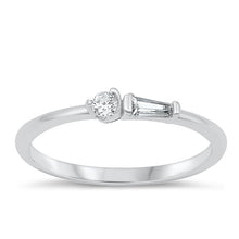 Load image into Gallery viewer, Sterling Silver Rhodium Plated Clear CZ Ring-2.9mm