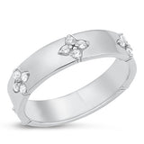 Sterling Silver Rhodium Plated Clear CZ Ring-4.9mm