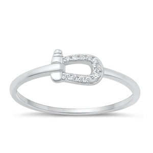 Sterling Silver Rhodium Plated Clear CZ Ring-5.7mm