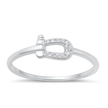 Load image into Gallery viewer, Sterling Silver Rhodium Plated Clear CZ Ring-5.7mm