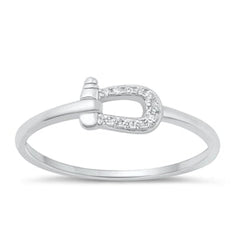 Sterling Silver Rhodium Plated Clear CZ Ring-5.7mm