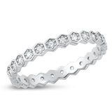 Sterling Silver Rhodium Plated Clear CZ Ring-2.7mm