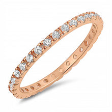 Load image into Gallery viewer, Sterling Silver Rose Gold Plated  CZ Ring