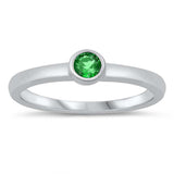 Sterling Silver Emerald CZ Baby Ring