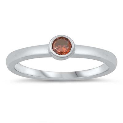 Sterling Silver Garnet CZ Baby Ring