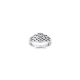 Sterling Silver Modish Trinity Celtic Knot Ring with Face Height of 10MM