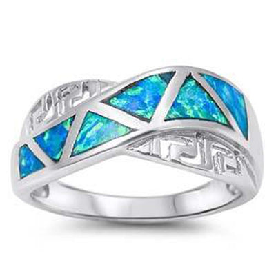 Sterling Silver Blue Lab Opal Ring