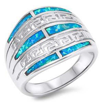 Sterling Silver Blue Lab Opal Ring