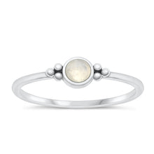 Load image into Gallery viewer, Sterling Silver Oxidized Round Moonstone Ring