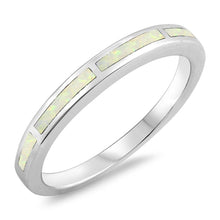 Load image into Gallery viewer, Sterling Silver Circle Shaped White Lab Opal Ring