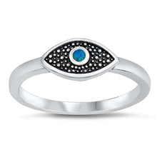 Load image into Gallery viewer, Sterling Silver Blue Lab Opal Eye Ring