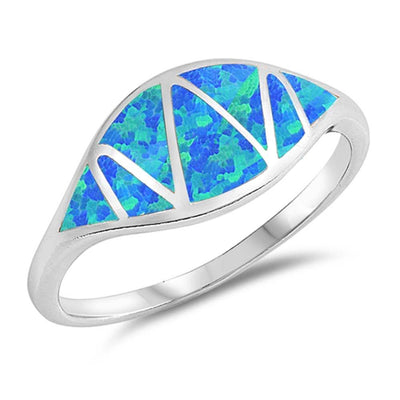 Sterling Silver Blue Lab Opal Ring
