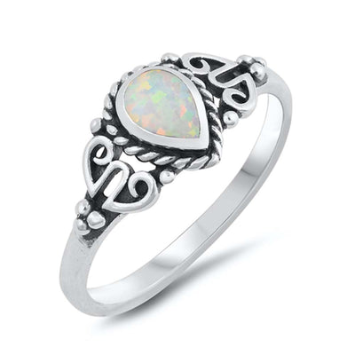 Sterling Silver Lab Opal Ring