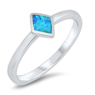 Sterling Silver Blue Lab Opal Ring