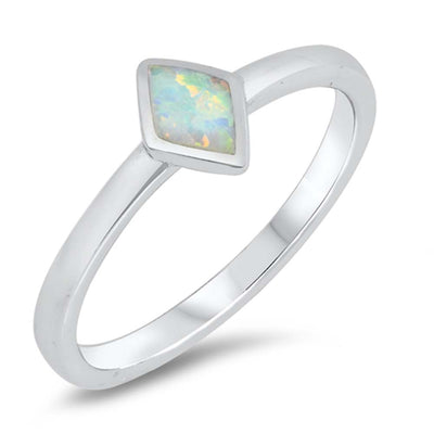 Sterling Silver Lab Opal Ring