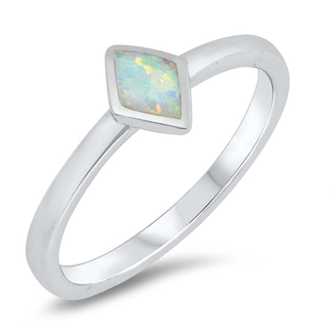Sterling Silver Lab Opal Ring