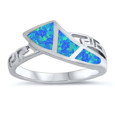 Sterling Silver Blue Lab Opal Ring