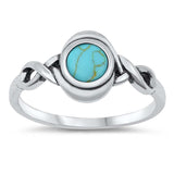 Sterling Silver Simulated Turquoise Lab Opal Ring