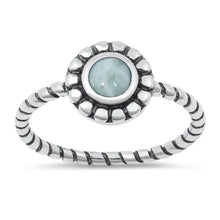 Load image into Gallery viewer, Sterling Silver Genuine Larimar Lab Opal Ring - silverdepot