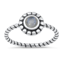 Load image into Gallery viewer, Sterling Silver Genuine Moonstone Lab Opal Ring - silverdepot