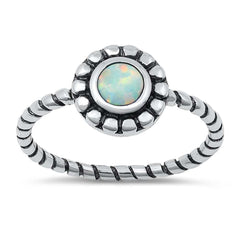 Sterling Silver Lab Opal Ring