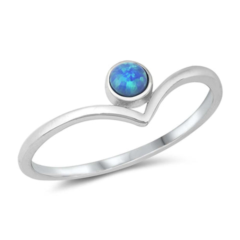 Sterling Silver Lab Opal Ring