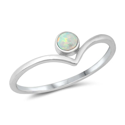 Sterling Silver Lab Opal Ring