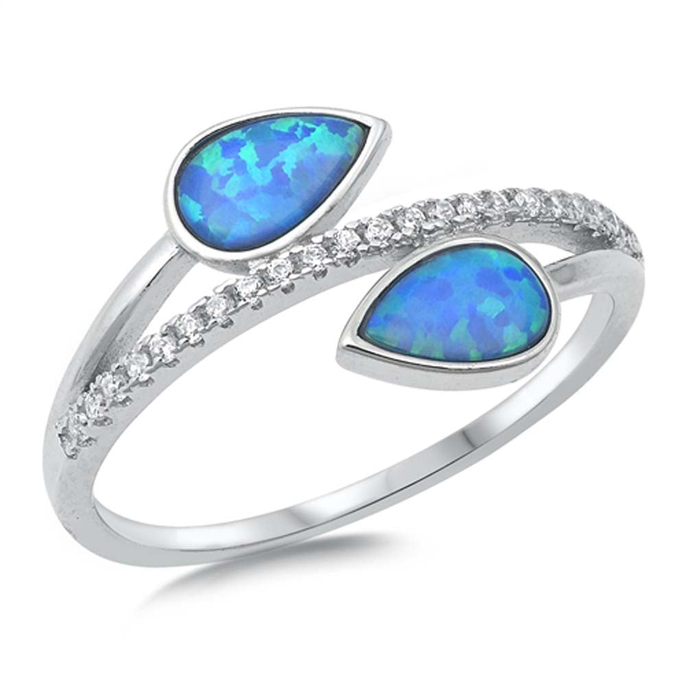 Sterling Silver Lab Opal Ring