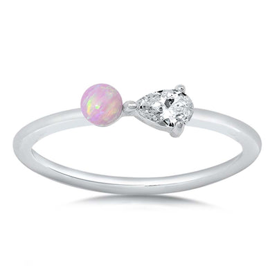 Sterling Silver Lab Opal Ring