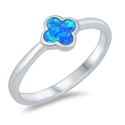 Sterling Silver Blue Lab Opal Ring