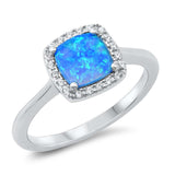Sterling Silver Lab Opal Ring