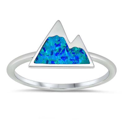 Sterling Silver Mountain Blue Lab Opal Ring