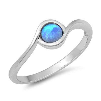 Sterling Silver Lab Opal Ring