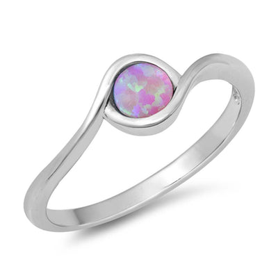 Sterling Silver Lab Opal Ring