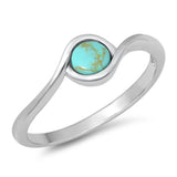 Sterling Silver Simulated Turquoise Lab Opal Ring