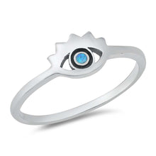 Load image into Gallery viewer, Sterling Silver Lab Opal Eye Ring