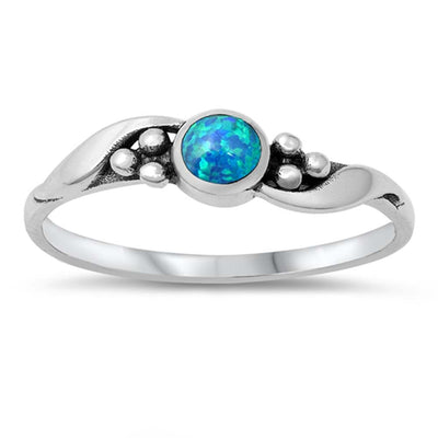 Sterling Silver Lab Opal Ring