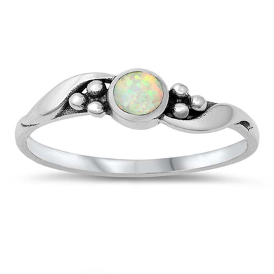 Sterling Silver Lab Opal Ring