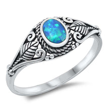 Load image into Gallery viewer, Sterling Silver Lab Opal Ring