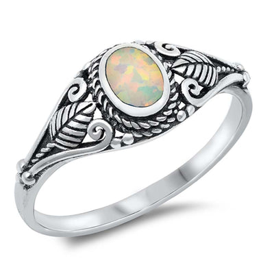 Sterling Silver Lab Opal Ring