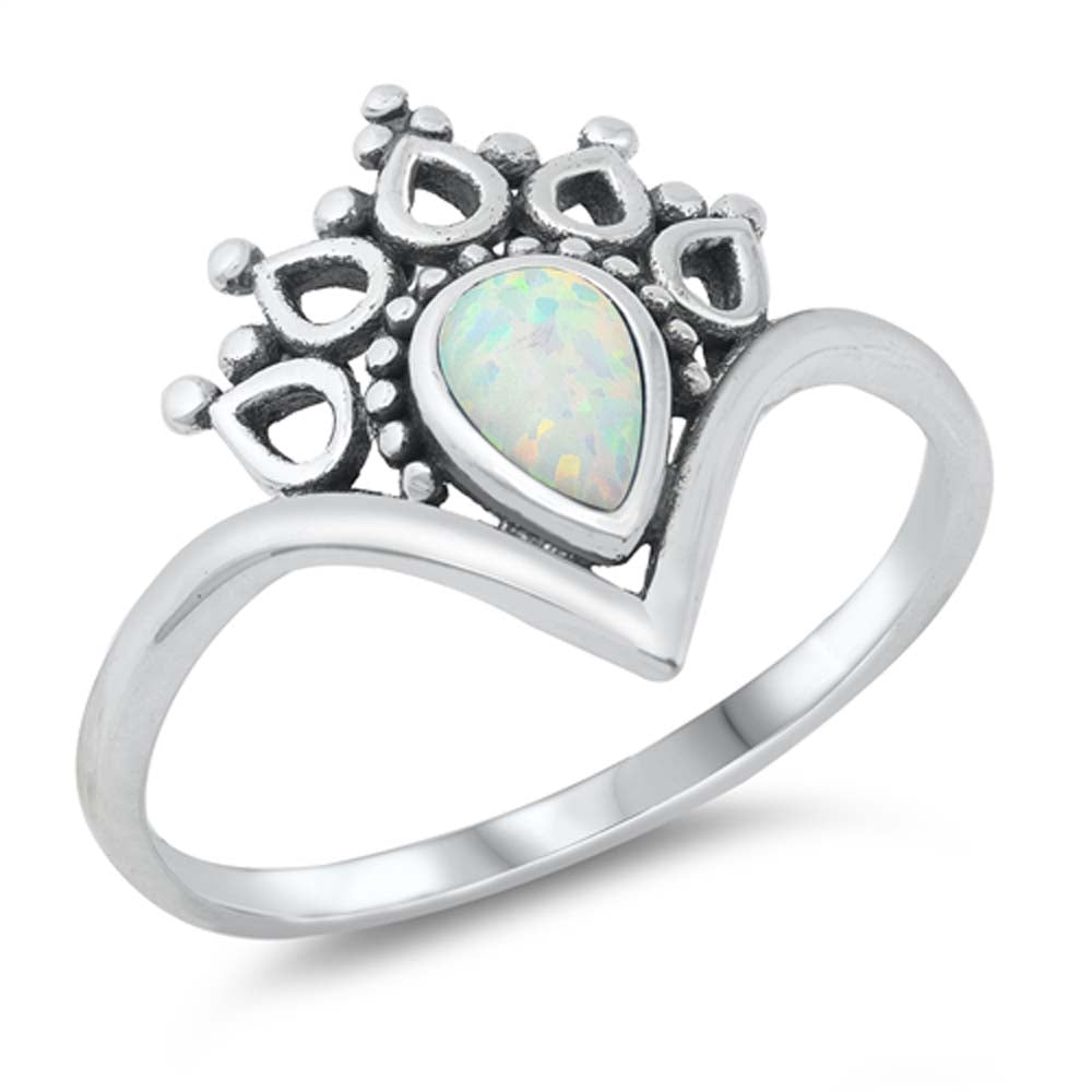 Sterling Silver Lab Opal Ring