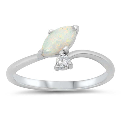 Sterling Silver Lab Opal Ring
