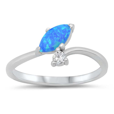 Sterling Silver Lab Opal Ring