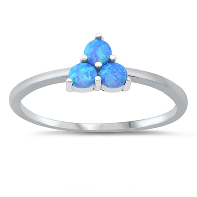 Sterling Silver Lab Opal Ring
