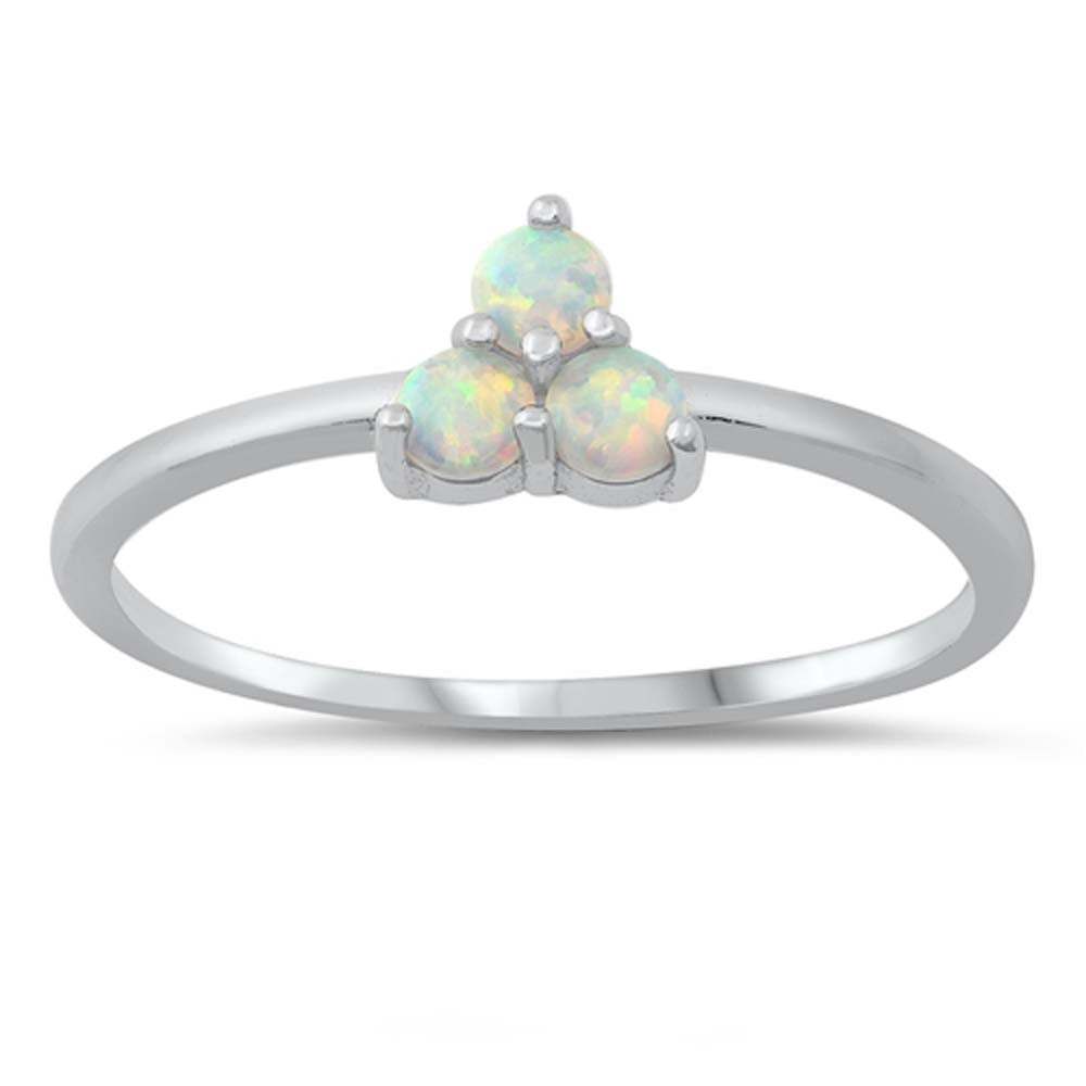 Sterling Silver Lab Opal Ring
